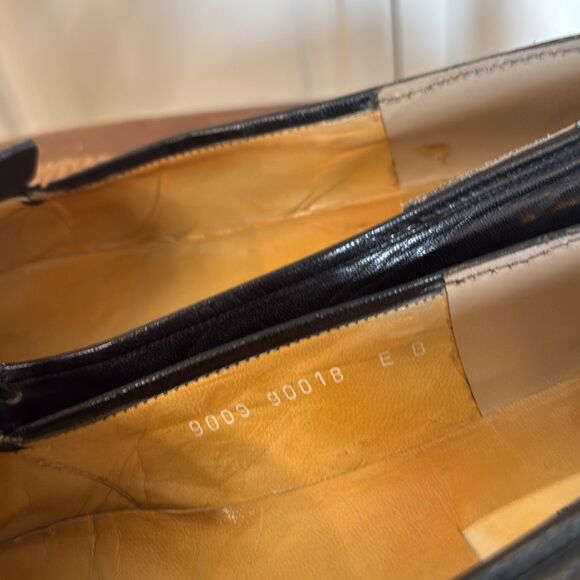 Ottorino Bossi Italy Vintage black fringe leather loafers 7.5 - Picture 5 of 12